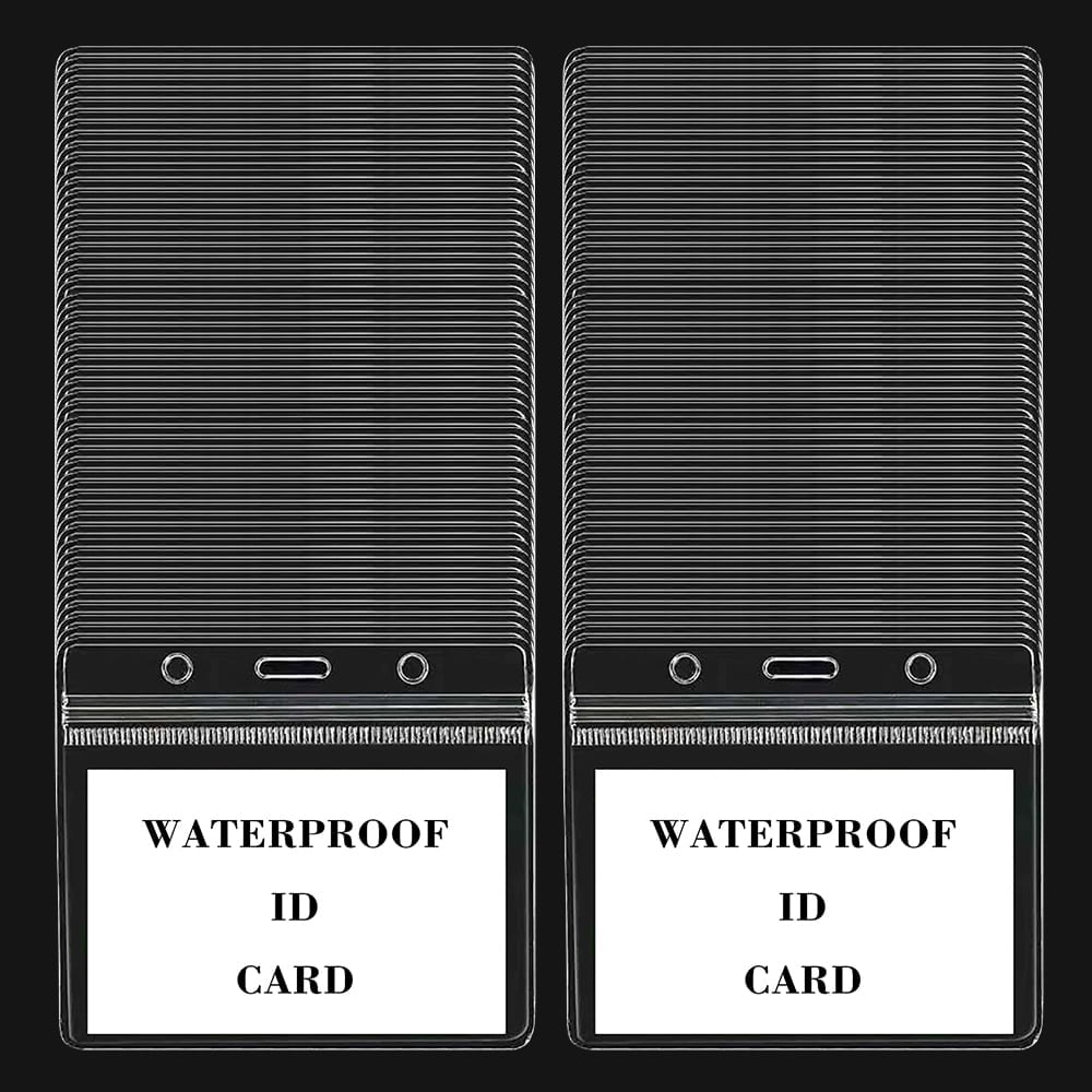 Bopika Clear Plastic Name Badge Holders with Horizontal Design for ID ...