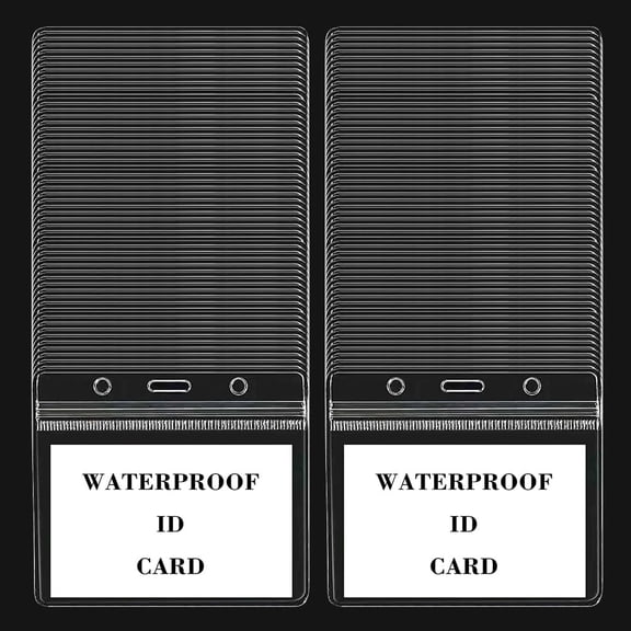 Youersen Clear Plastic Name Badge Holders with Horizontal Design for ID Cards and Name Badges, 100 Pcs