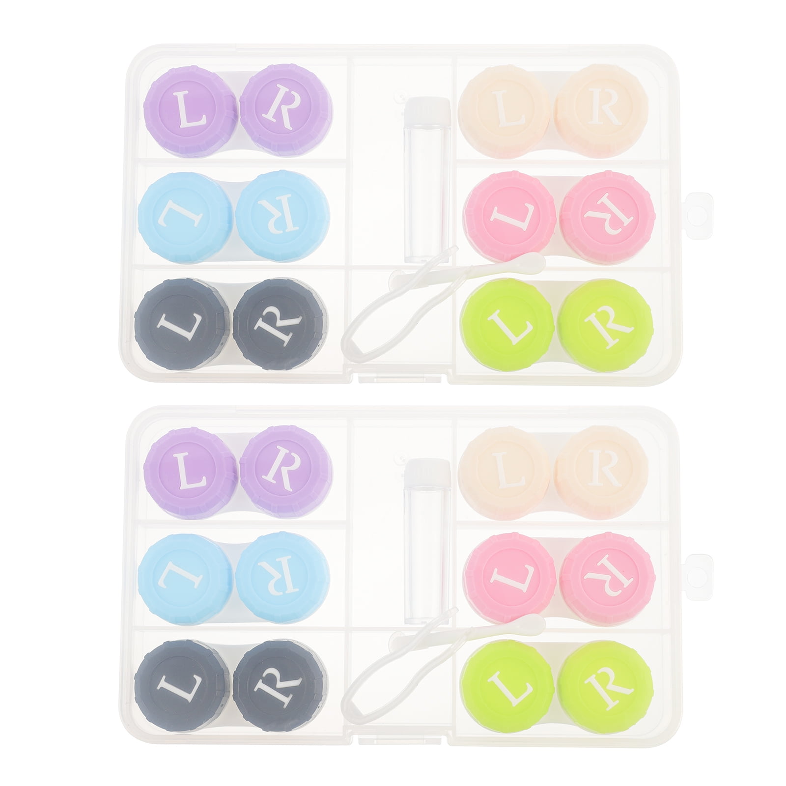 Clear Plastic Organizer Bins Glasses Holder Stand Contact Lens Case