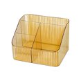 thumbnail image 1 of Clear Plastic Organizer Bins, Transparent Ribbed Storage Boxes for Office Desk, Makeup, Cosmetics, Jewelry Yellow, 1 of 4