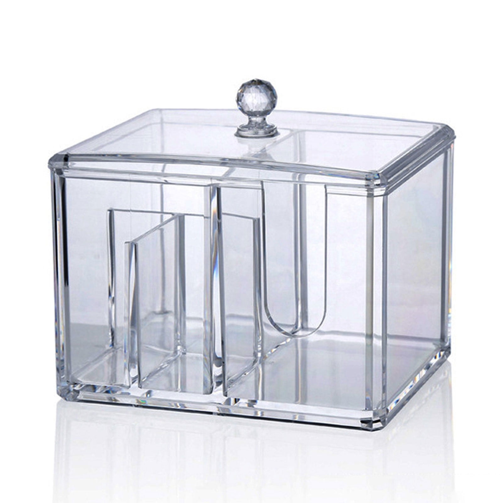Clear Plastic Organizer Box Makeup Divided Box with Lid for Makeup