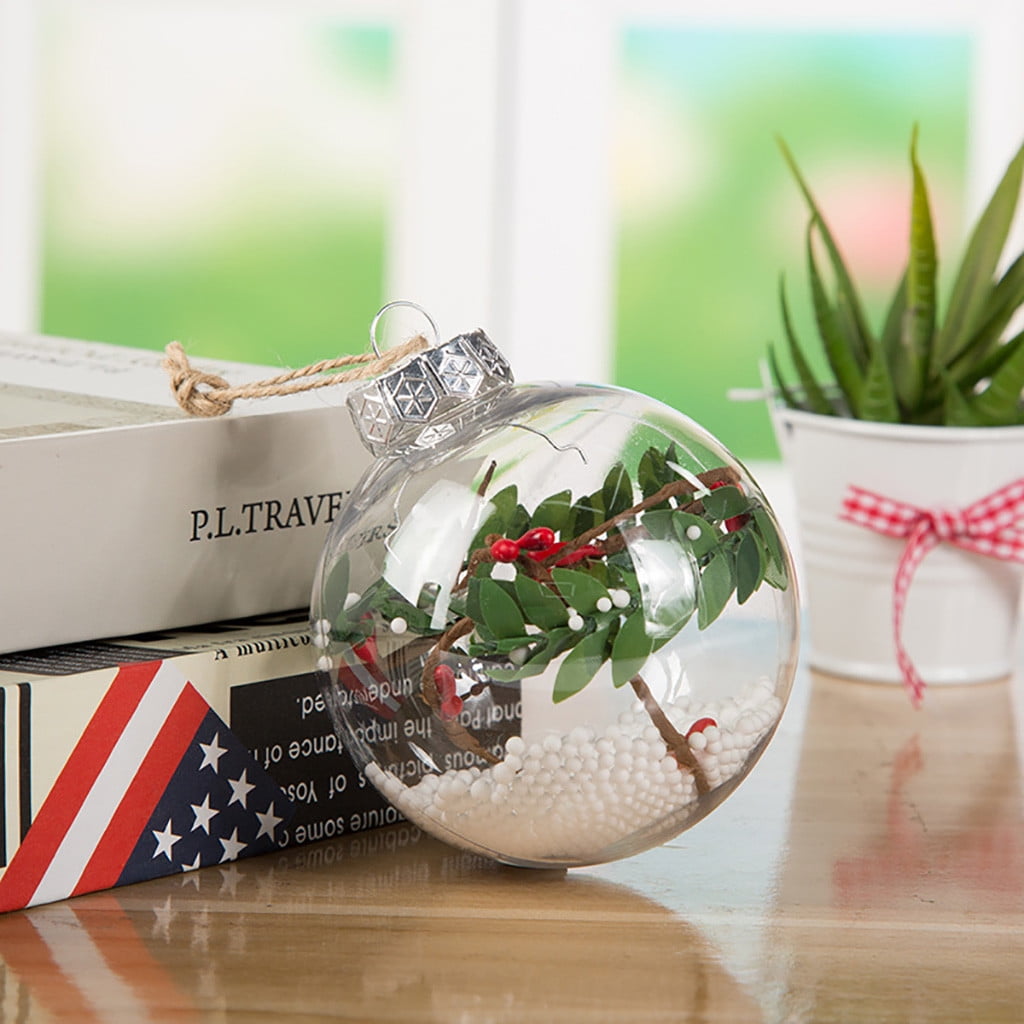 3.94 Inch Diameter Clear Plastic Fillable Ornament Ball - FFSJC40428 -  IdeaStage Promotional Products