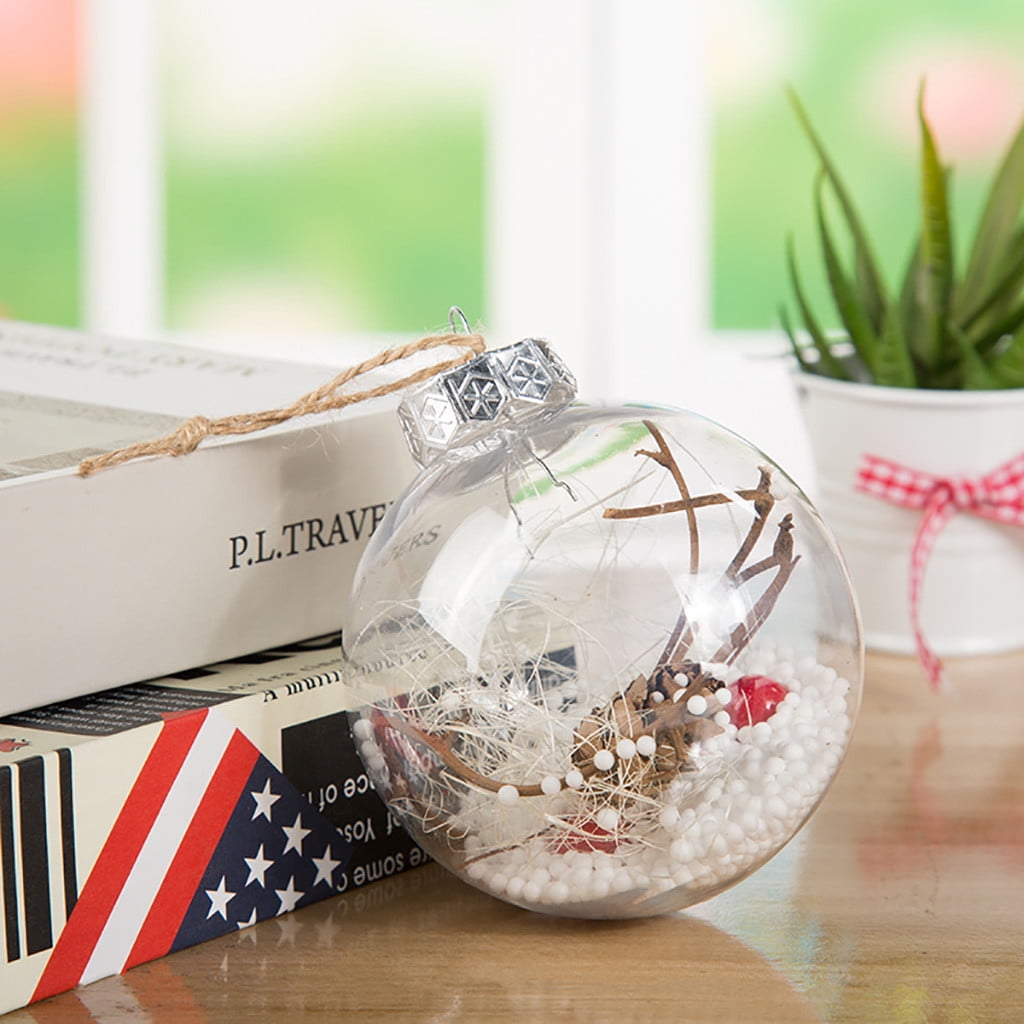 3.94 Inch Diameter Clear Plastic Fillable Ornament Ball - FFSJC40428 -  IdeaStage Promotional Products