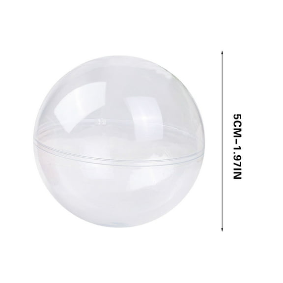 Clear Plastic Ornaments, Refillable Christmas Balls, 5 Pack 5cm DIY Holiday Craft Decorations, Shatterproof Transparent Plastic Reusable Ornaments for Tree and Gift Accents