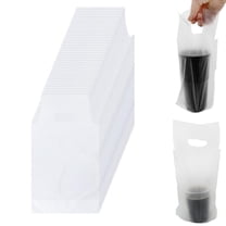 Clear Plastic Packaging Bags,100pcs Delivery Take Out Bags for Beverage,Disposable Cup Packaging Holder for Coffee Cups,Tea,Juice Delivery(Single Cup)