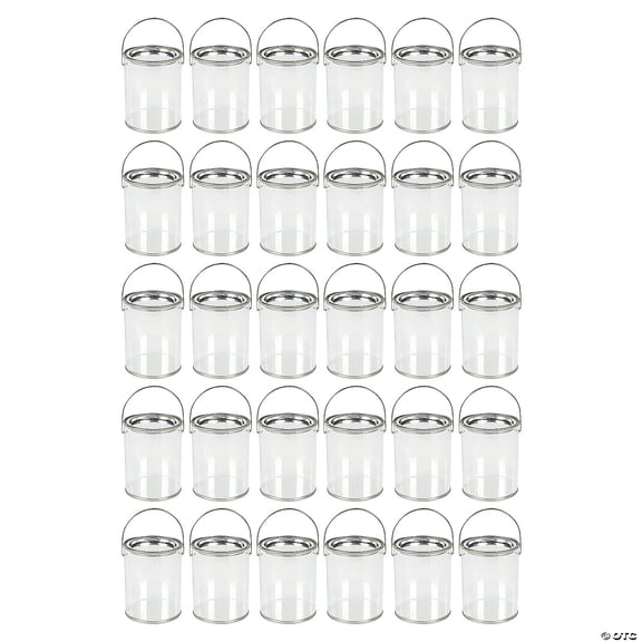 Bulk Clear Plastic Paint Bucket Containers - 30 Pieces