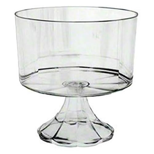 Clear Plastic Pedestal Trifle Bowl 120 Oz