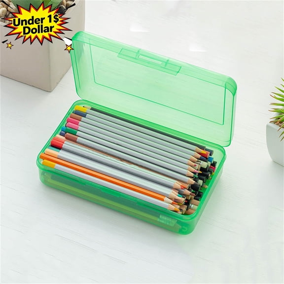 Clear Plastic Pencil Case, Large Capacity Pencil Boxwith Snap‑Tight Lid, Stackable Durable Desk Organizer Box for Classroom Doormitory Home Office