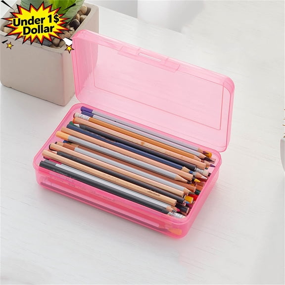 Clear Plastic Pencil Case, Large Capacity Pencil Boxwith Snap‑Tight Lid, Stackable Durable Desk Organizer Box for Classroom Doormitory Home Office