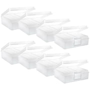 Clear Plastic Photo & Craft Keeper Box by Simply Tidy - Acid Free Container Includes 16 Cases and Holds Up to 1,600 Photos - Bulk 8 Pack