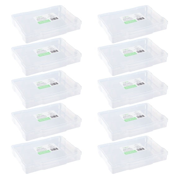 Clear Plastic Photo Storage Cases by Simply Tidy â€“ Snap-Closure Polypropylene Cases for 5" x 7" Prints - 10 Pack