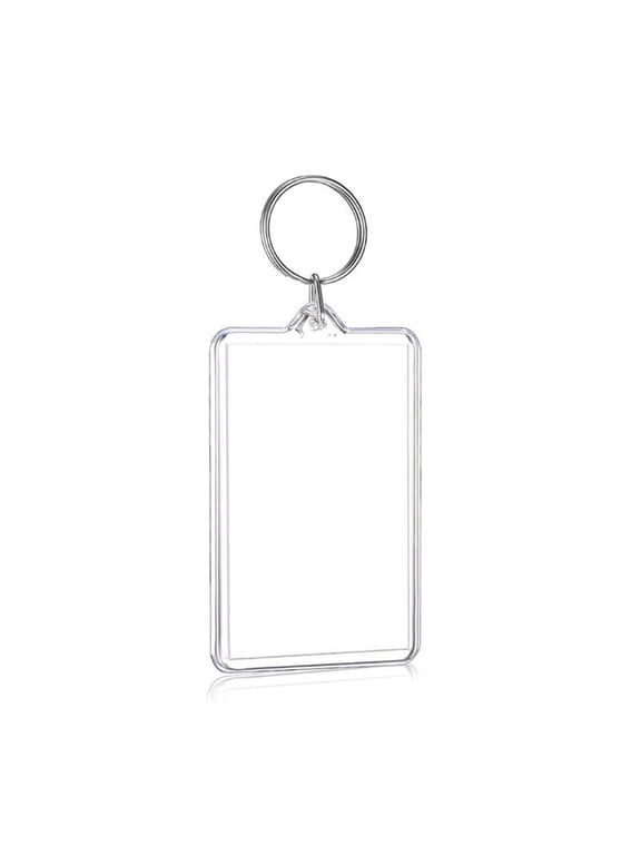 Clear Plastic Picture Frame Keychain Rectangle Shapes Blank Photo Keychains for Christmas Holiday Photo Display Supplies
