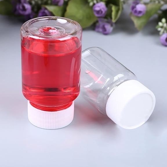Clear Plastic Pill Storage Bottles with White Screw Caps,Leakproof Portable Empty Vial for Liquid Powder Tablet Sample Travel Small Container