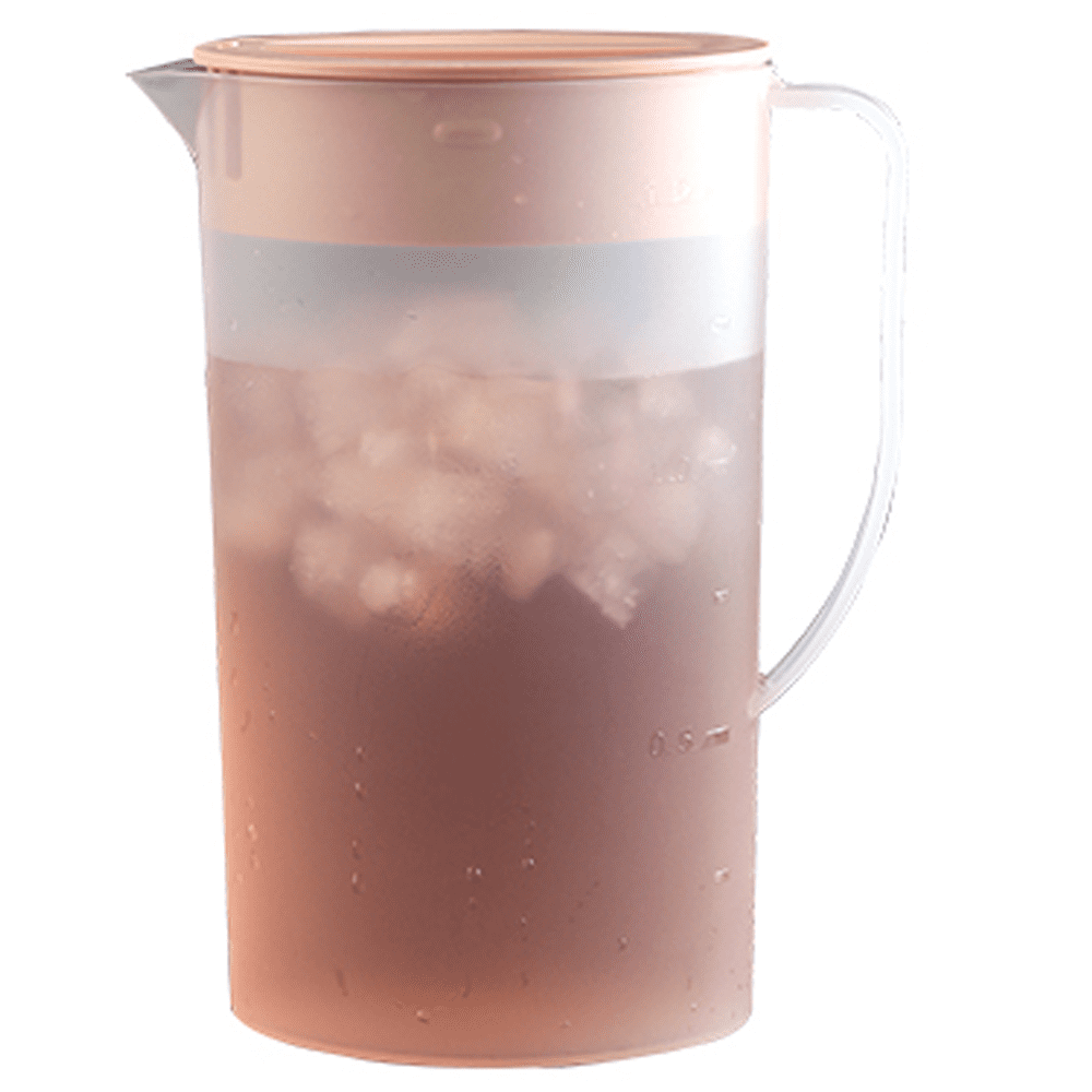 "Clear Plastic Pitcher with lid, Dishwasher Safe, Break Resistant, for Hot/Cold Lemonade Juice Beverage Indoor and Outdoor Entertaining - Nordic Pink - Medium"