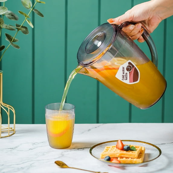 Clear Plastic Pitcher with Lid | 1.07L Capacity for Iced Tea, Lemonade & Cold Drinks | Water Pitcher with Spout Filter & Wide Mouth | 1-Pack