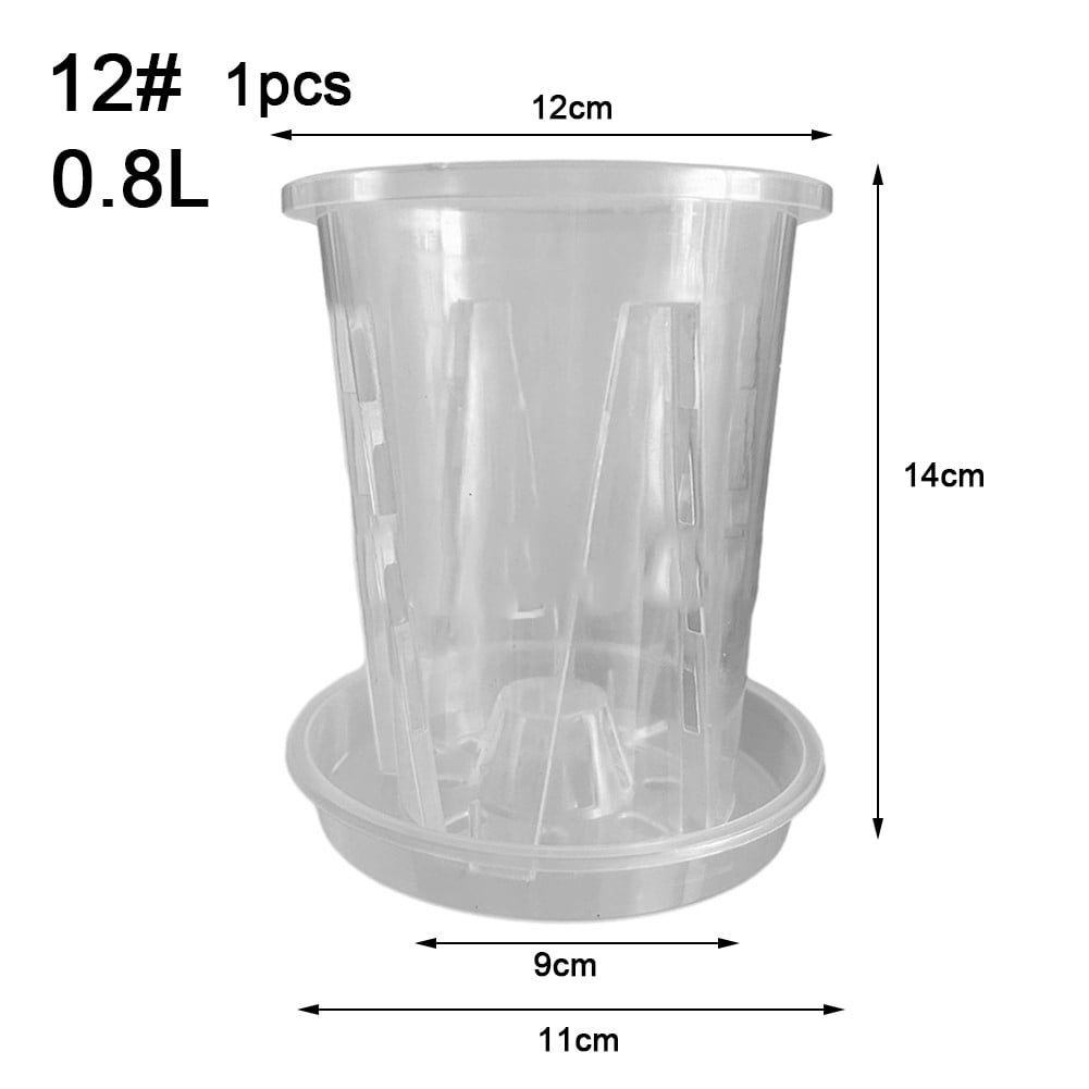Clear Plastic Plant Nursery Pots with Saucer Transparent Tool with