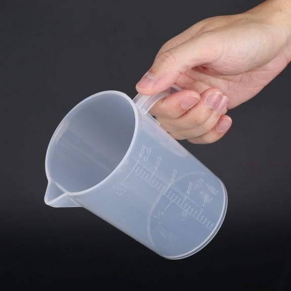 Clear Plastic, Plastic Measuring Cup Lid Angled Measuring Cup Measuring Cups with Lid Kitchen Cooking Baking Accessories, 500ml(A)