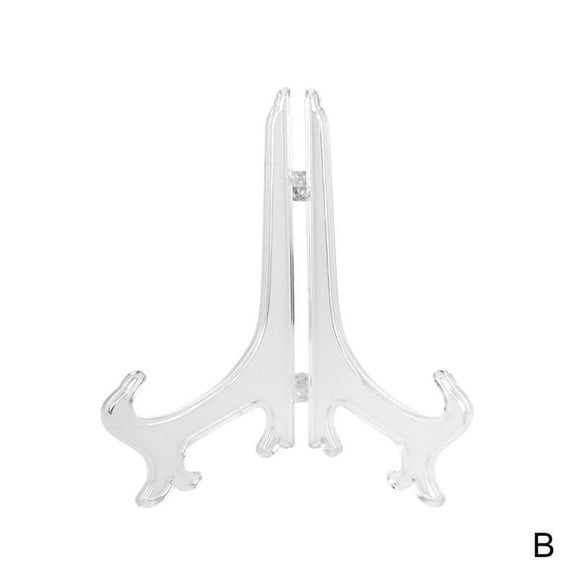 Clear Plastic Plate Photo Display Stand Picture Frame Holder 3"4"5" Easel V4W5