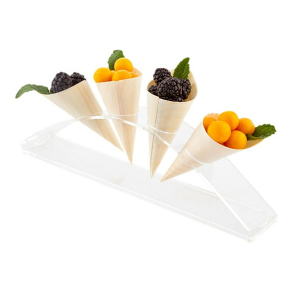 Cone Tek Clear Plastic Plateau Cone Stand - 8 slots - 12 1/2" x 6" x 5 1/4" - 1 count box