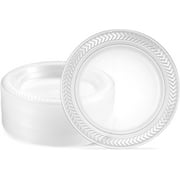 PLASTICPRO Clear Plastic Plates 6” Disposable Plates for Party, BBQ and Events, 80 Pack