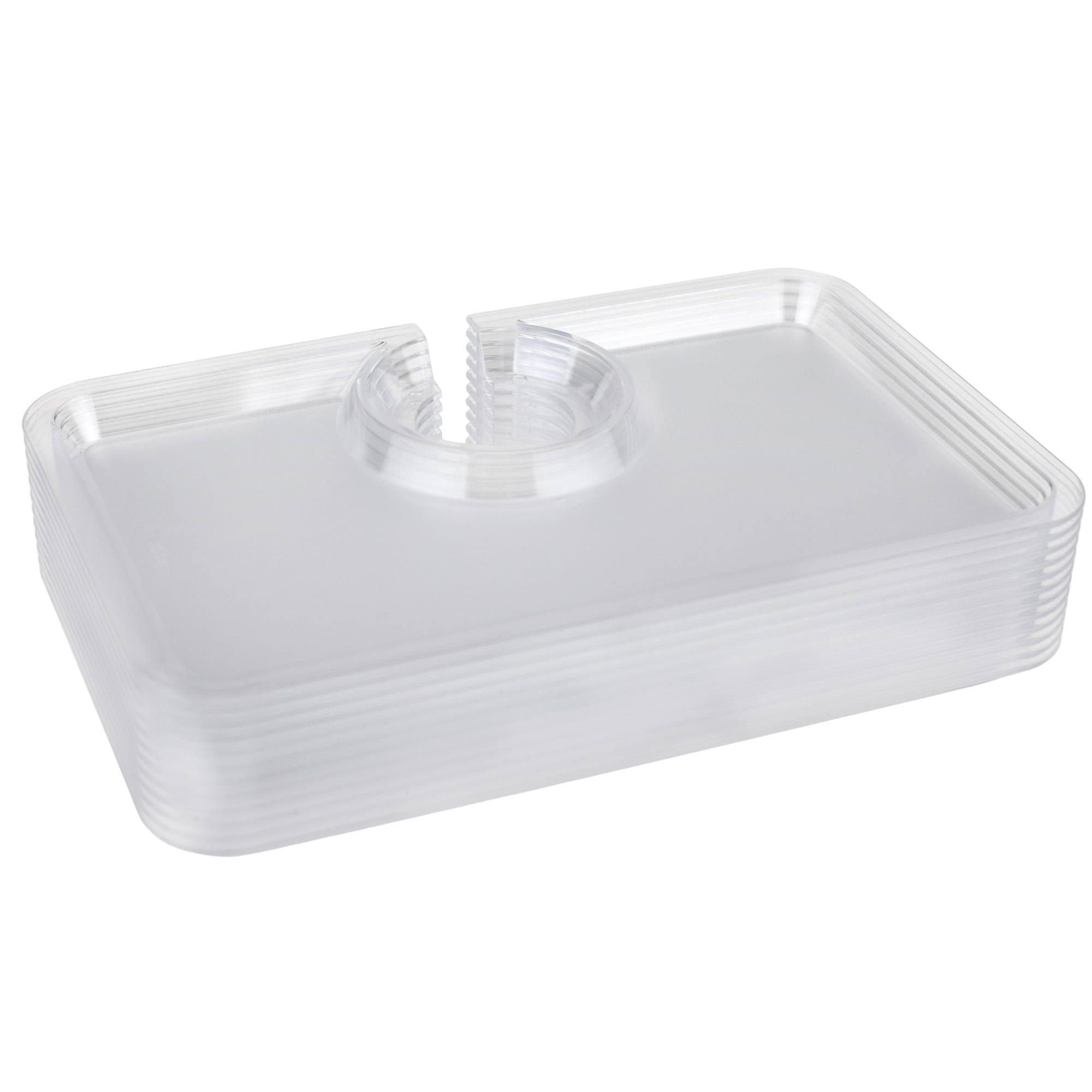 Clear Appetizer Plastic Plates Cup Holder Slot 8 inch 12 count