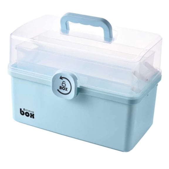 Clear Plasticï¼›Portable Plastic Storage Box with Handle and Locking Lid Multifunctional Organizer for Home Office School Use Large CapacityPlastic Storageï¼›Storage Binï¼›