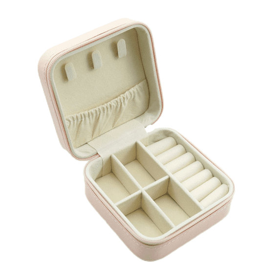 Clear Plastic;Portable Travel Jewelry Organizer Box with Ring Slots Earring Holder Necklace Hooks Compact Zipper Storage Case for Women GirlsPlastic Storage;Storage Bin;