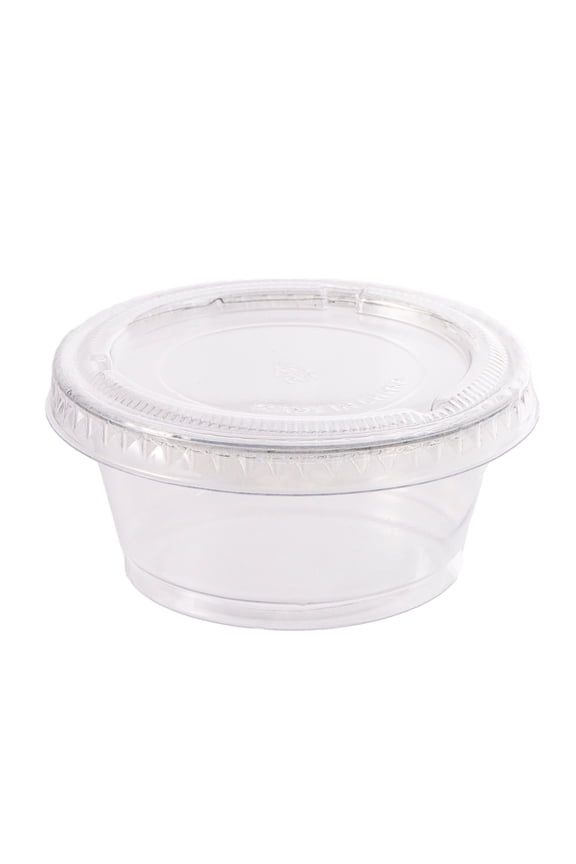 25 Count, 2 OZ Clear Plastic Portion Cups with Lids, by Way To Celebrate