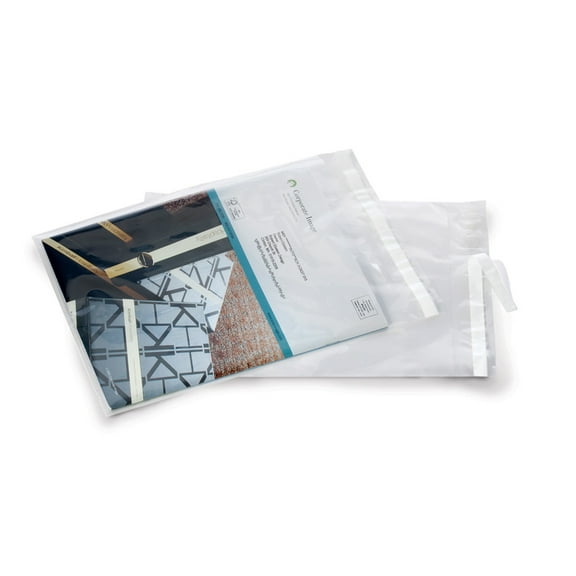 Clear Plastic Postal-Approved Lip and Tape Mailing Bags, 12" x 15.5", 2-Mil, with 1.5" Lip and Tape - CASE of 1,000 BAGS
