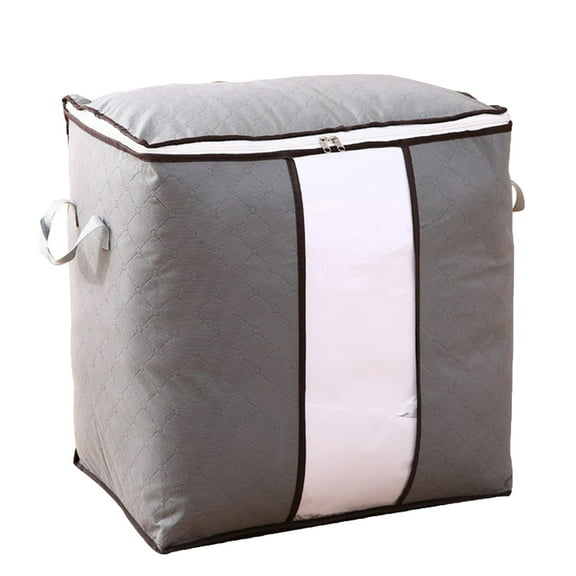 Clear Plastic；Premium Large Capacity Foldable Storage Bag with Zipper Closure and Reinforced Handles for Home OrganizationPlastic Storage；Storage Bin；