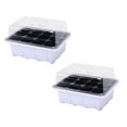thumbnail image 1 of Clear Plastic Propagation Box with Ventilation Holes - 6 12-Cell Mini Greenhouse Tray with Transparent Lid - Indoor Starter Kit for Plants, 1 2 5-Pack, 1 of 2