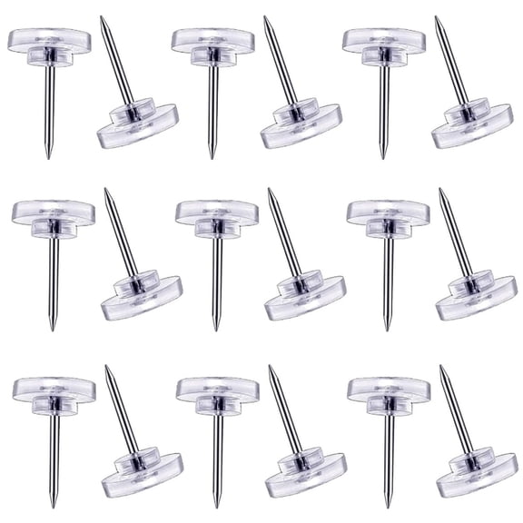 Clear Plastic Push Pins and Tacks - 150 Count, Suitable for Wall Hangings and Cork Boards, Flat Head