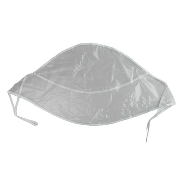 Clear Plastic Rain Bonnet with Visor - Keep Hairstyle Dry, Packable, Can Be Worn Over Hair or Hat, Tie - Front Design, Suitable for Women