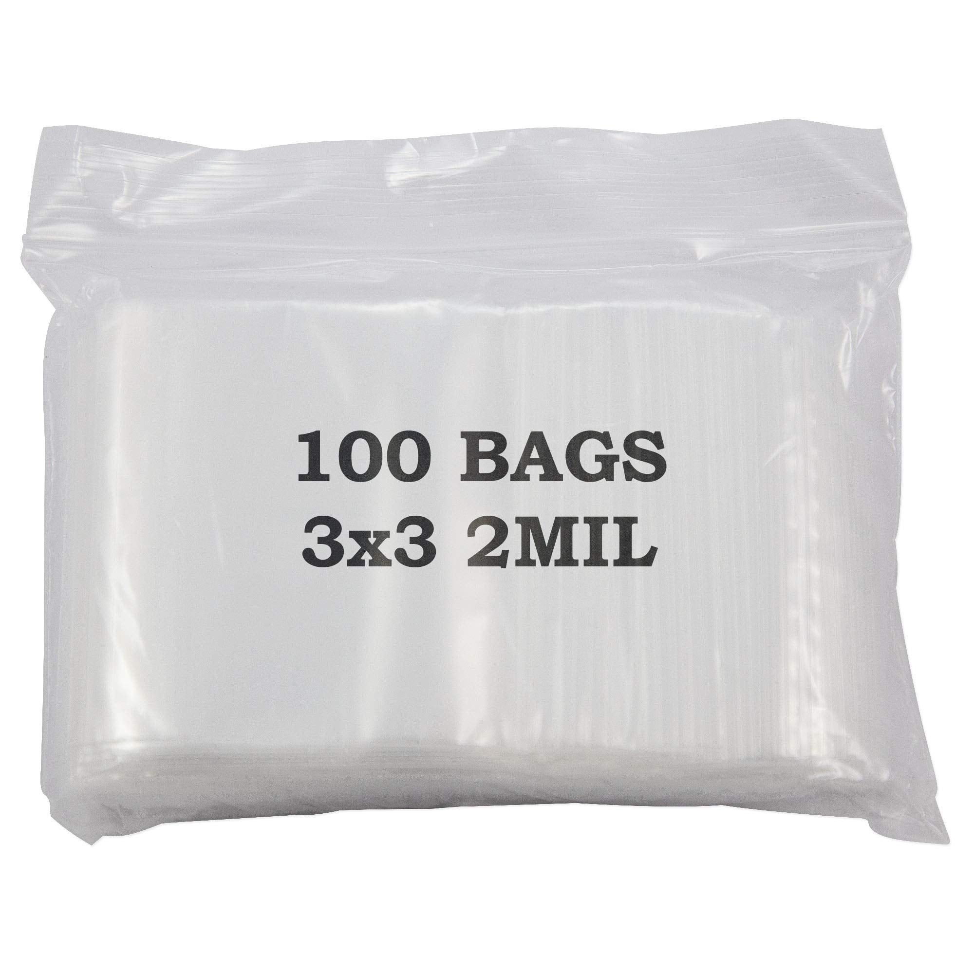 Clear Plastic Reclosable Zipper Bags 3x3 (Package of 100