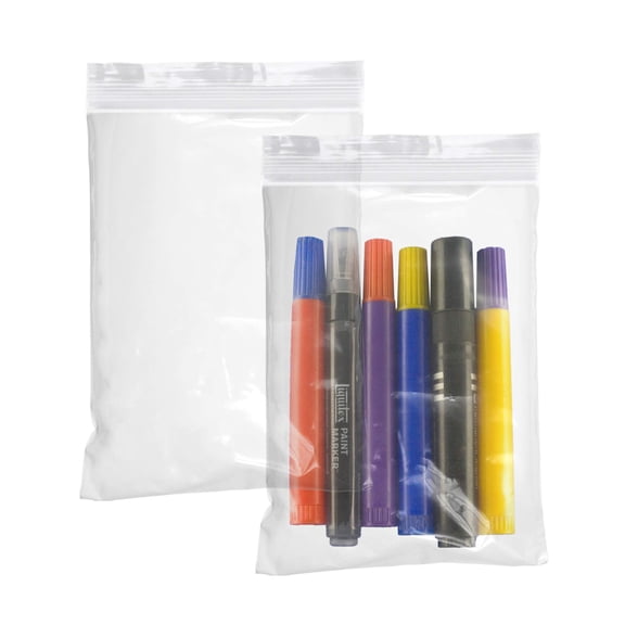 Clear Plastic Zipper Bags, 2 Mil Reclosable Poly, 1000 Count, 6 x 8 in