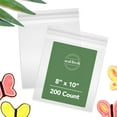 Clear Plastic Resealable Cellophane Bags 8x10 (200 Count) Food Grade