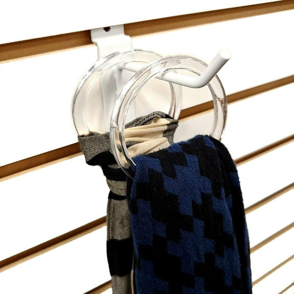 Clear Plastic Retail Scarf Rings, Round Fine Garment Hangers, 2.58" ID, 3.25" OD, 10 Pack
