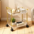 thumbnail image 1 of Clear Plastic Rolling Cart 2-Tier, Transparent Mobile Organizer with Locking Casters, Versatile Storage Trolley for Home and Office(A), 1 of 6