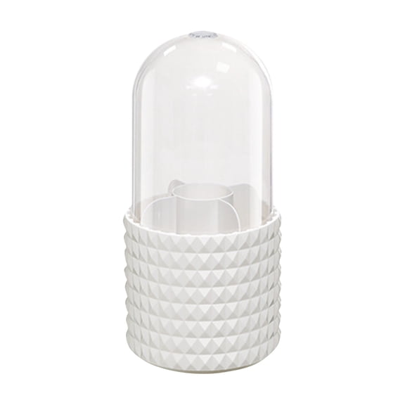 Clear Plasticï¼›Rotating Makeup Organiser; Makeup Organiser With Lid; Brush Holder Rotating Cosmetic Storage For Makeup; Lipstick; Brushes And Beauty CosmeticsPlastic Storageï¼›Storage Binï¼›