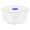 thumbnail image 1 of Clear Plastic Round Bento Box, Microwave Safe with Exhaust Hole, Refrigerator Storage Container for Meal Prep, Portable Lunch Box, Leakproof, 1 of 5