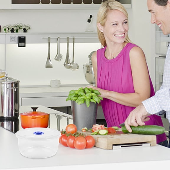 Clear Plastic Round Box, Ideal for Bento, Refrigeration, and Microwave Use - Oven Safe with Exhaust Holes, Silicone Sealed Plastic Food Storage Container
