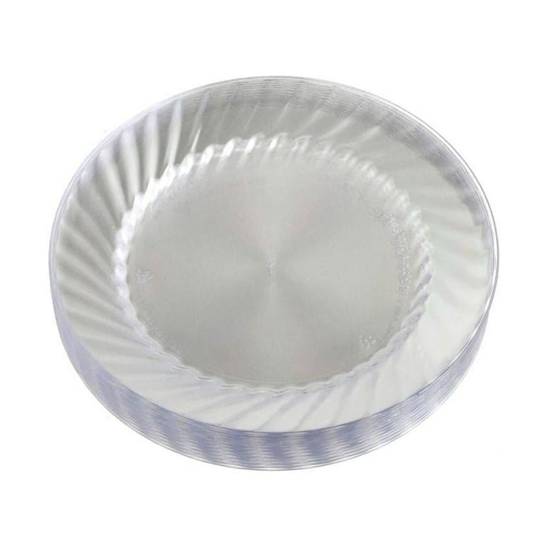 Clear Plastic Round Plates, 6-Inch,12-Piece 