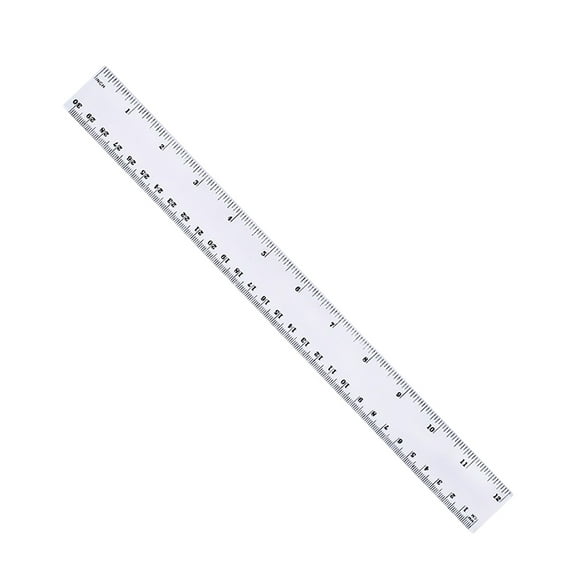 Clear Plastic Ruler - 30cm, Transparent, Double Scale, for Students and Measurement