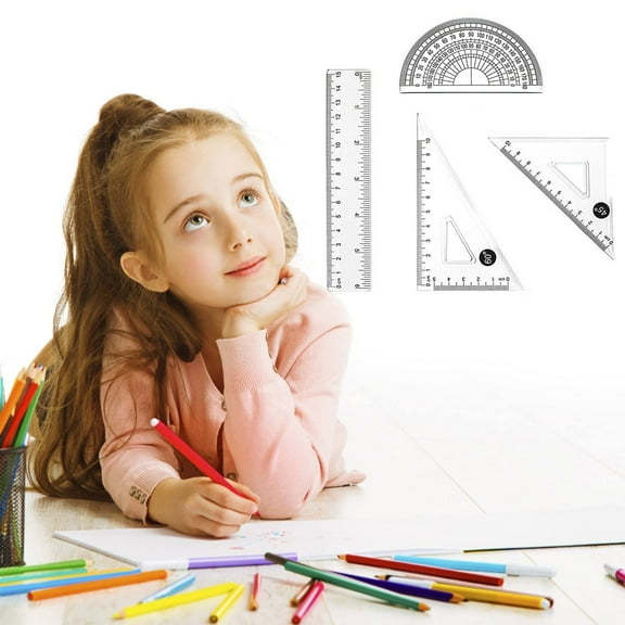 Clear Plastic Ruler, Rulers Bulk for Classroom, Plastic Ruler, Clear Ruler, Set of Plastic Ruler with Transparent Graduated Non-slip Backing for office Use