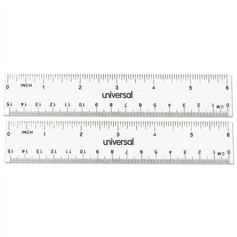 Clear Plastic Ruler, Standard/Metric, 6 Clear Plastic Ruler, Standard/Metric, 6