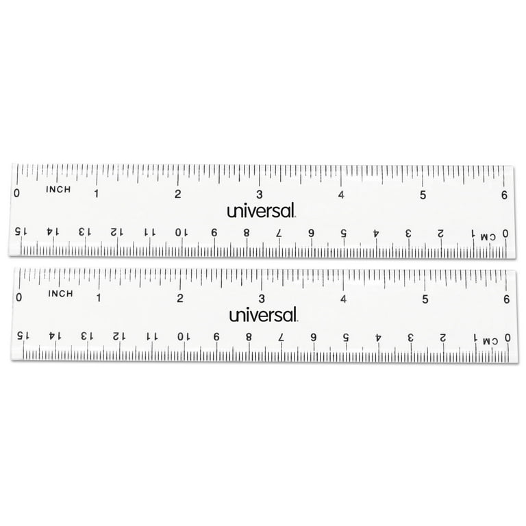 Clear Plastic Ruler, Standard/metric, 6 Long, Clear, 2/pack | Bundle of 5  Packs