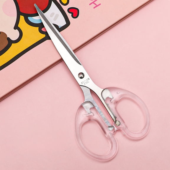 Clear Plastic Scissors for Office, Transparent Handheld Craft Scissors Small Paper Cutting Shears for Art Projects