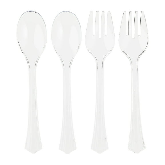 Way To Celebrate 4 Piece Clear Plastic Serving Cutlery Set