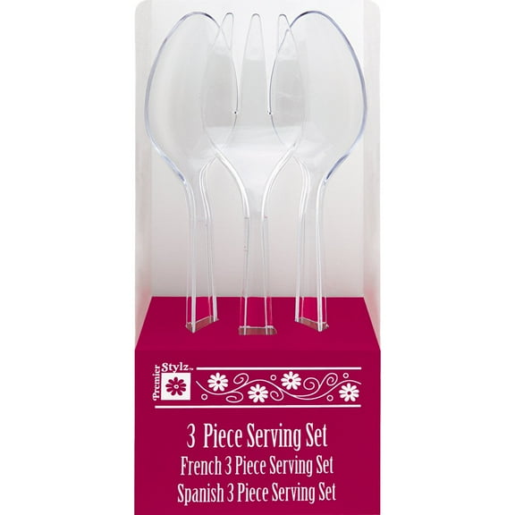 Clear Plastic Serving Set, 3pc