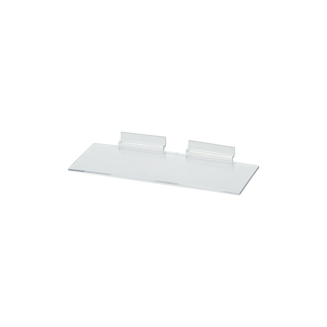 Clear Plastic Shelves for Slatwall 10”L x 4”W Pack of 5